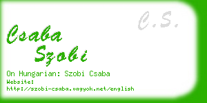 csaba szobi business card